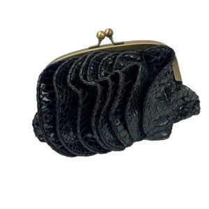 𝅺vintage Black Clutch With Antique Gold Hardware